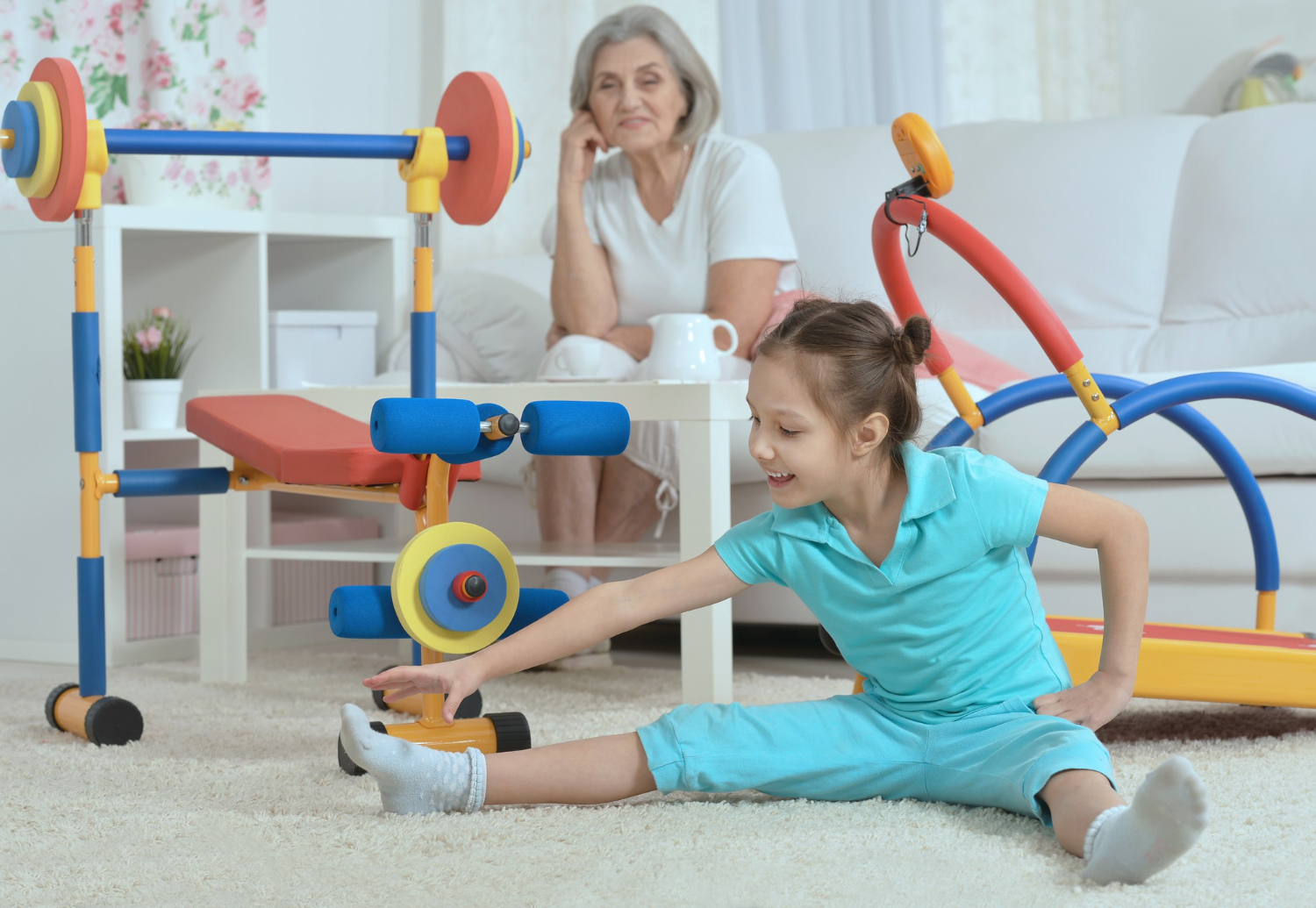 Occupational therapist working with a patient on daily living skills, contrasted with physical therapy exercises for mobility improvement.